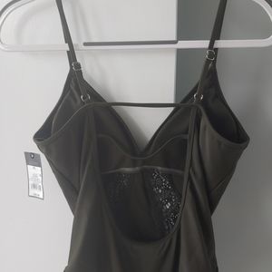 Stylish one peice bathing suit. A beautiful olive green. Size XL. Massano brand
